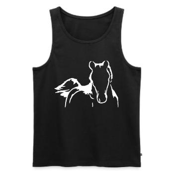 Silhouette de cheval - Débardeur bio Premium Homme - noir - Devant - AI Model Male 178 light (178cm)