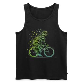 Fahrrad fahren Umweltschutz CO2 Abdruck Fitness - Männer Premium Bio Tank Top - Schwarz - Vorne - AI Model Male 178 light (178cm)