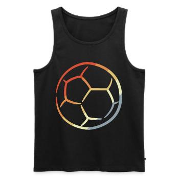 Ballon de handball vintage - Débardeur bio Premium Homme - noir - Devant - AI Model Male 178 light (178cm)