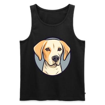 Cute dog design for dog owners - Men's Premium Organic Tank Top - black - Front - Michal (187cm)