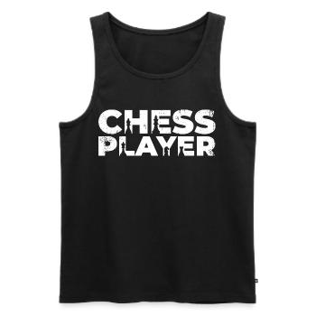 Drôle de joueur d’échecs - Débardeur bio Premium Homme - noir - Devant - Michal (187cm)