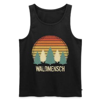 Waldmensch - Männer Premium Bio Tank Top - Schwarz - Vorne - AI Model Male 178 light (178cm)