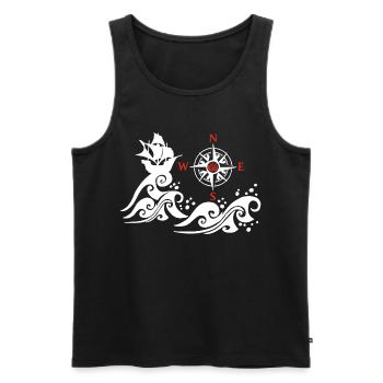 White and compass pink boat - Men's Premium Organic Tank Top - black - Front - AI Model Male 178 light (178cm)