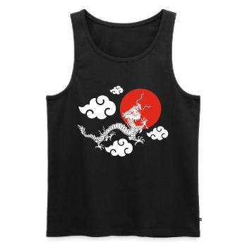 The Flight of the White Dragon - Men's Premium Organic Tank Top - black - Front - AI Model Male 178 light (178cm)