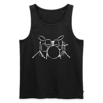 Schlagzeug - Männer Premium Bio Tank Top - Schwarz - Vorne - AI Model Male 178 light (178cm)