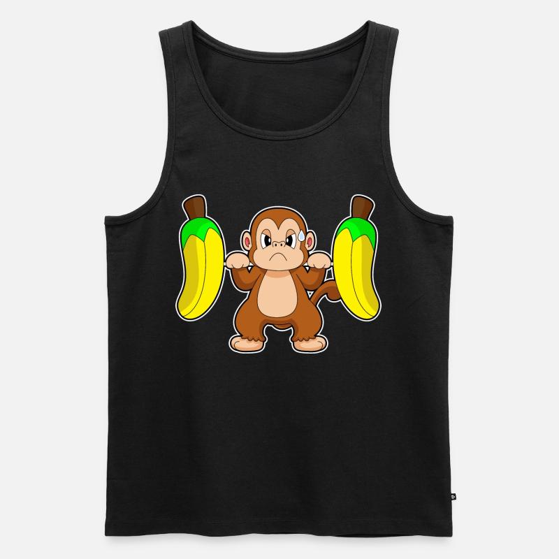 Affe Bodybuilder Langhantel Bodybuilding - Männer Premium Bio Tank Top - Schwarz