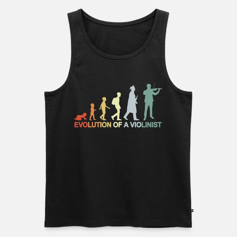 Evolution of A Violinist - Männer Premium Bio Tank Top - Schwarz