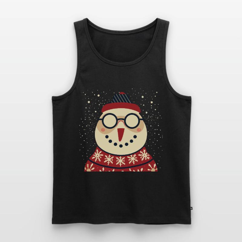 Winter Eulenpullover mit Brille Männer Premium Bio Tank Top