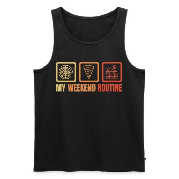 Pizza Lovers - Men's Premium Organic Tank Top - black - Front - Michal (187cm)