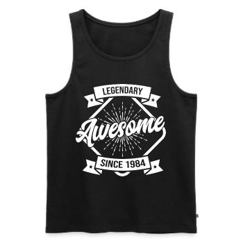 Legendary Awesome since 1984 - Men's Premium Organic Tank Top - black - Front - AI Model Male 178 light (178cm)