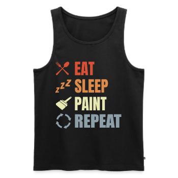 Eating, sleeping, painting, repeating - Men's Premium Organic Tank Top - black - Front - AI Model Male 178 light (178cm)