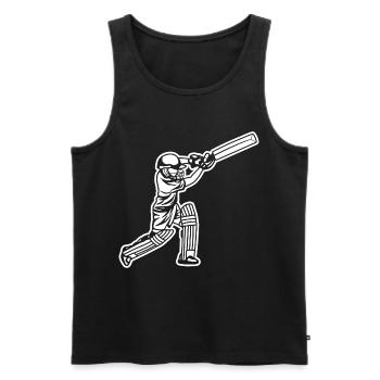Kleiner Cricket Spieler - Männer Premium Bio Tank Top - Schwarz - Vorne - AI Model Male 178 light (178cm)