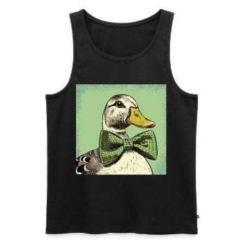 Duck with Bowtie - Männer Premium Bio Tank Top - Schwarz - Vorne - AI Model Male 178 light (178cm)