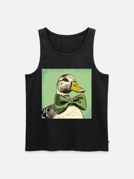 Duck with Bowtie - Men's Premium Organic Tank Top - black