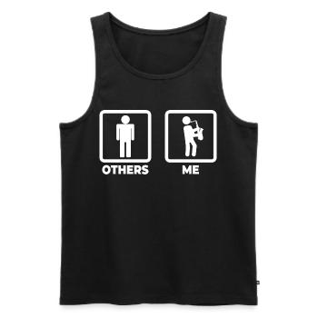 Saxophon Strichmännchen - Männer Premium Bio Tank Top - Schwarz - Vorne - AI Model Male 178 light (178cm)
