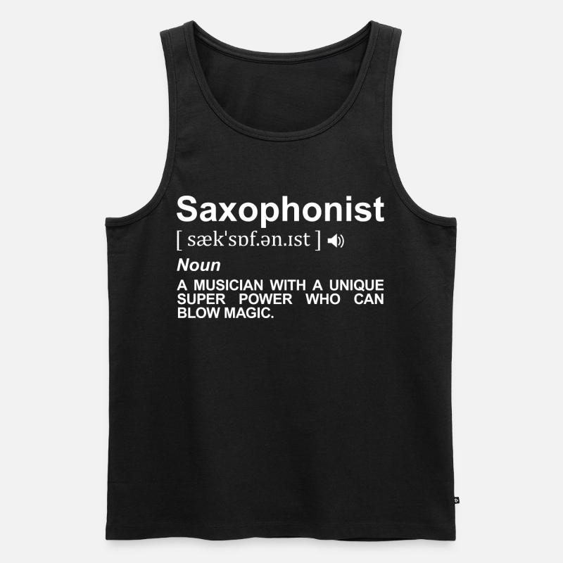 Saxophonist Wörterbuch - Männer Premium Bio Tank Top - Schwarz