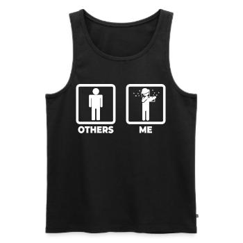 Imker Strichmännchen - Männer Premium Bio Tank Top - Schwarz - Vorne - AI Model Male 178 light (178cm)