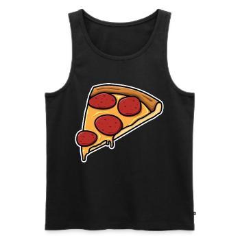 Pizza slice - Men's Premium Organic Tank Top - black - Front - Michal (187cm)