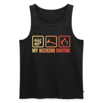 Fire Brigade Weekend - Men's Premium Organic Tank Top - black - Front - AI Model Male 178 light (178cm)