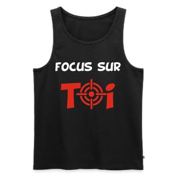 Focus sur toi (blanc) - Débardeur bio Premium Homme - noir - Devant - Michal (187cm)
