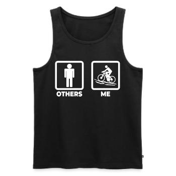 Mountainbiking Strichfiguren - Männer Premium Bio Tank Top - Schwarz - Vorne - AI Model Male 178 light (178cm)