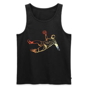Joueur de handball rétro - Débardeur bio Premium Homme - noir - Devant - Michal (187cm)