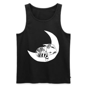 Whimsical kitten - Men's Premium Organic Tank Top - black - Front - AI Model Male 178 light (178cm)