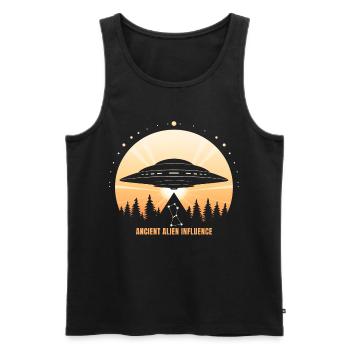 Ancienne influence extraterrestre - OVNI Pyramide d’Orion - Débardeur bio Premium Homme - noir - Devant - AI Model Male 178 light (178cm)