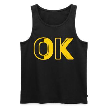 OK okay retro grid letters O.K. 70s vintage - Men's Premium Organic Tank Top - black - Front - AI Model Male 178 light (178cm)