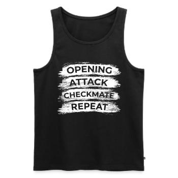 Schach Techniken - Männer Premium Bio Tank Top - Schwarz - Vorne - AI Model Male 178 light (178cm)