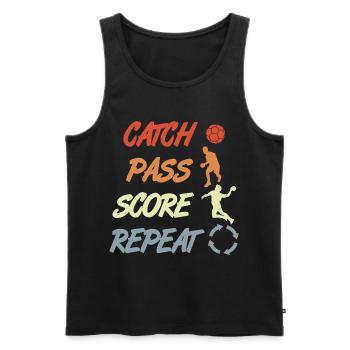 Handball Vintage Look - Männer Premium Bio Tank Top - Schwarz - Vorne - Michal (187cm)
