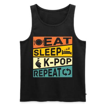 Korean Pop Music Gift Funny K Pop - Men's Premium Organic Tank Top - black - Front - AI Model Male 178 light (178cm)