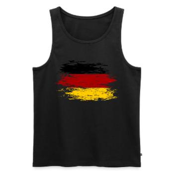 Deutschland Flagge used - Männer Premium Bio Tank Top - Schwarz - Vorne - Michal (187cm)