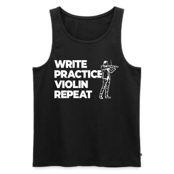 Writing Practice Repeating Violin - Men's Premium Organic Tank Top - black - Front - AI Model Male 178 light (178cm)