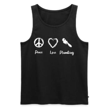 I love to be plumbers - Men's Premium Organic Tank Top - black - Front - Michal (187cm)