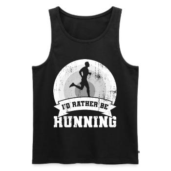 I'd rather go for a run - Men's Premium Organic Tank Top - black - Front - AI Model Male 178 light (178cm)
