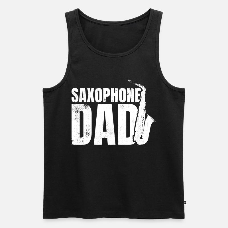 Saxophonist Vater - Männer Premium Bio Tank Top - Schwarz