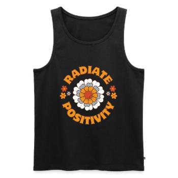 Radiate Positivity Retro Floral Style - Men's Premium Organic Tank Top - black - Front - AI Model Male 178 light (178cm)