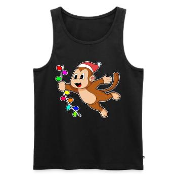 Affe Weihnachten Liane - Männer Premium Bio Tank Top - Schwarz - Vorne - AI Model Male 178 light (178cm)
