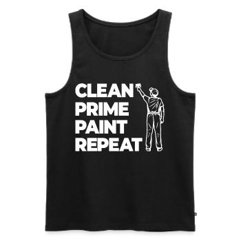 Reinigen Grundieren Lackieren - Männer Premium Bio Tank Top - Schwarz - Vorne - Michal (187cm)