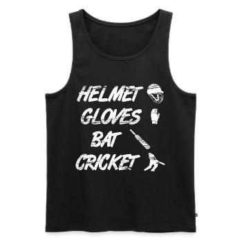 Helmet Gloves Bat Cricket - Männer Premium Bio Tank Top - Schwarz - Vorne - AI Model Male 178 light (178cm)