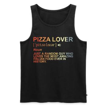 Pizza Lover Definition - Men's Premium Organic Tank Top - black - Front - AI Model Male 178 light (178cm)
