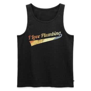 I love plumbing - Men's Premium Organic Tank Top - black - Front - AI Model Male 178 light (178cm)
