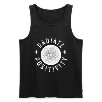 Exuding positivity modern distressed style - Men's Premium Organic Tank Top - black - Front - AI Model Male 178 light (178cm)