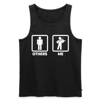 Geigenspieler Strichmännchen - Männer Premium Bio Tank Top - Schwarz - Vorne - AI Model Male 178 light (178cm)