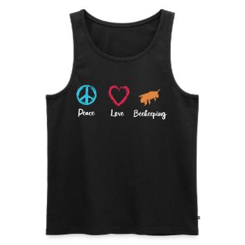 Frieden Liebe Imkerei - Männer Premium Bio Tank Top - Schwarz - Vorne - Michal (187cm)