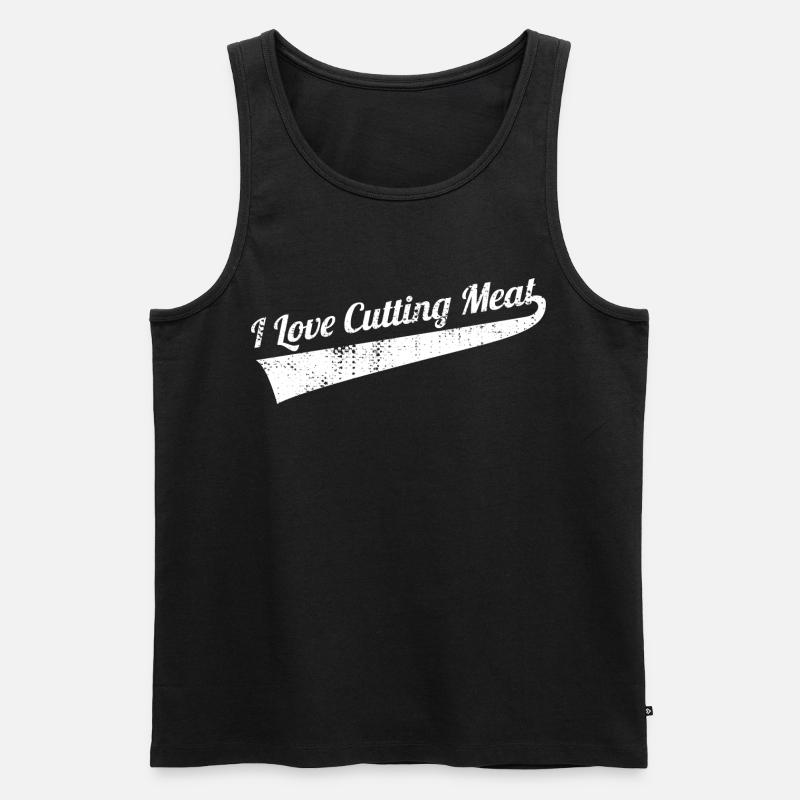 Fleisch schneiden - Männer Premium Bio Tank Top - Schwarz