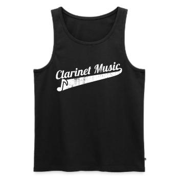 Funny Clarinet Music - Men's Premium Organic Tank Top - black - Front - AI Model Male 178 light (178cm)