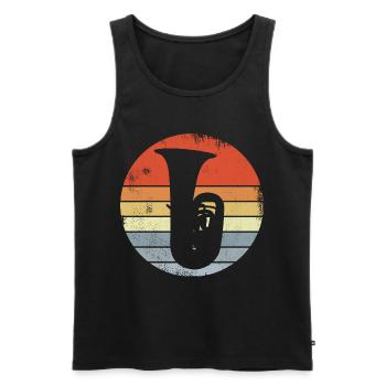 Vintage Tuba Skizze - Männer Premium Bio Tank Top - Schwarz - Vorne - Michal (187cm)