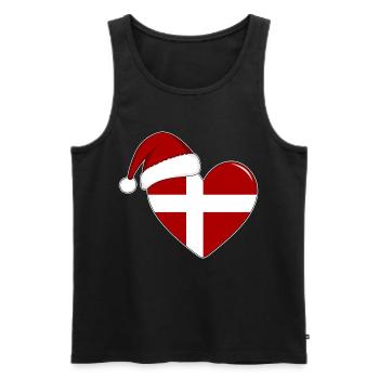 Coeur de Noël drapeau Danemark - Débardeur bio Premium Homme - noir - Devant - Michal (187cm)